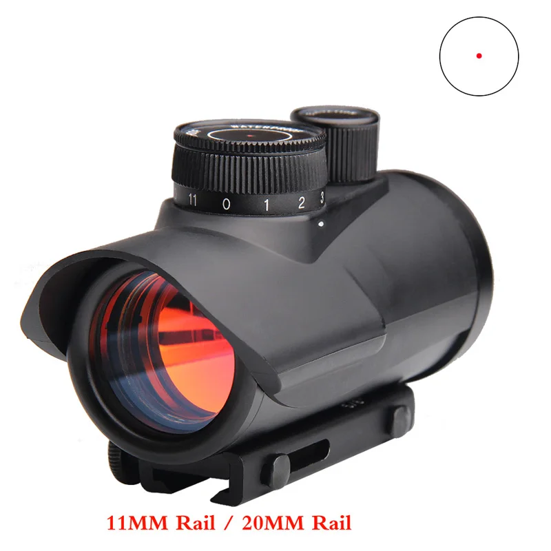 Hunting Holographic 1x30MM Red Dot Sight with 11 Brightness Adjustment fit 11mm & 20mm Rail Mount for Airsoft RL5-0040-02