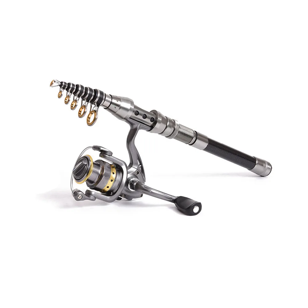 تلسكوبي الصيد رود 1.5 M-2.4 M و 5:5:1 الصيد بكرة عجلة السفر المحمولة الصيد رود غزل الصيد قضيب كومبو تلسكوبي الصيد رود 1.5 M-2.4 M و 5:5:1 الصيد بكرة عجلة السفر المحمولة الصيد رود غزل الصيد قضيب كومبو