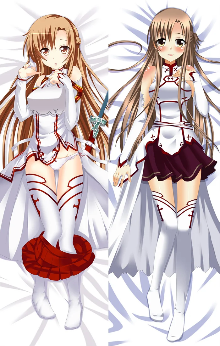 Аниме Sword Art Online Kirigaya Kazuto& Yuuki Asuna& Ayano Keiko& Asada Shino Подушка «Dakimakura» обнимающая наволочка - Цвет: sandy-13