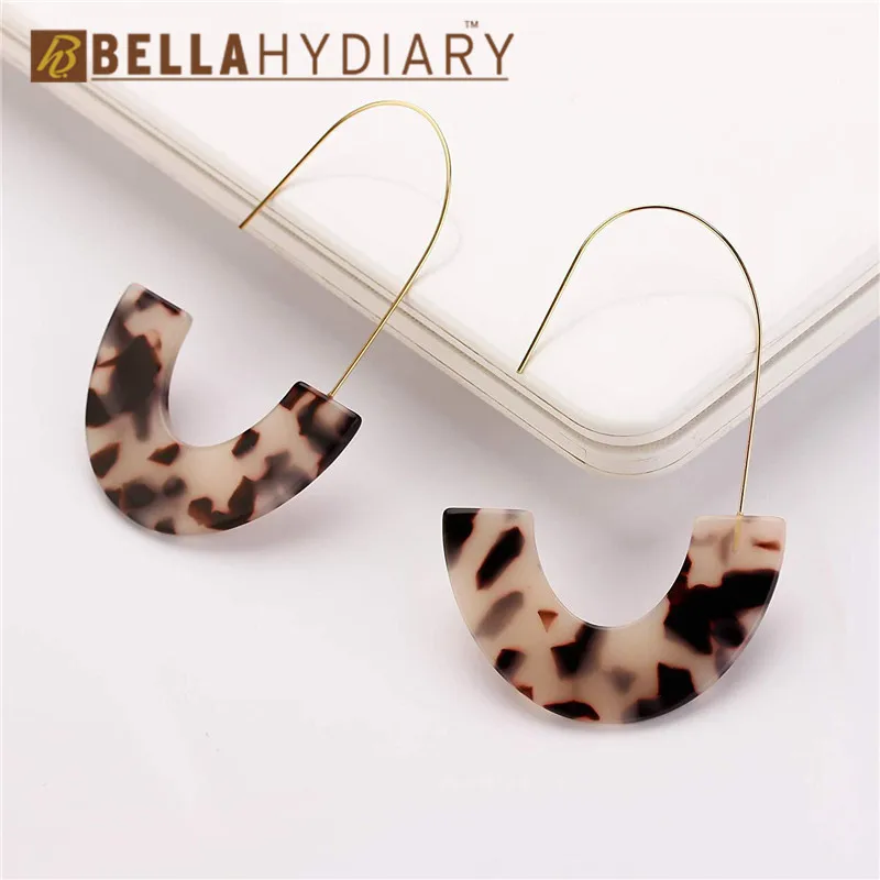 Bohemian Female Leopard Print Acrylic Earrings CC Hook Big Long Drop Earrings For Women Jewelry Pendientes Mujer Moda 2019 (6)