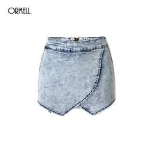 Джинсовые Шорты Женские Летние Vintage Женская одежда Асимметричный Тонкий Корпус Офис Шорты Девушки Сексуальные Шорты Плюс Размер