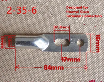 

10pcs/Pack 2-35-6 35mm2 6mm Double Holes Bolt Tinned Copper Cable lugs for Telecom 3G 4G Terminal Connection