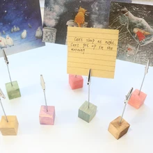 Domikee Новинка милый деревянный офисный школьный стол держатель для заметок канцелярские принадлежности, тонкий конфетный деревянный держатель для карт, 8 цветов