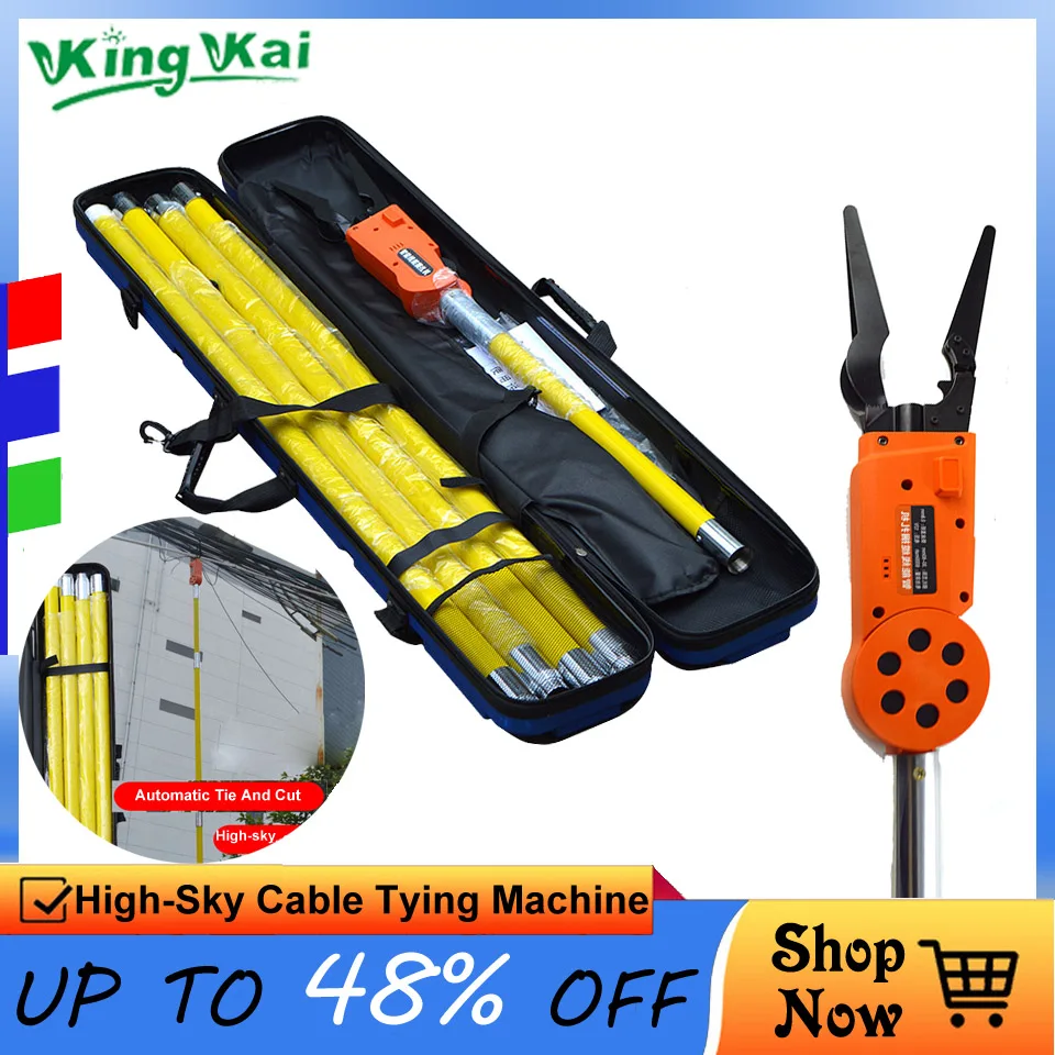 

12V 6000mah Lithium Battery Electrician Long Distance Control Automatic High Sky Electric Wire Cable Tying Machine