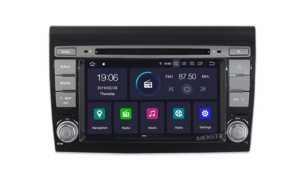 Top MEMEKEDE Touch IPS screen 8 core MP5 Player Android 9.0 Car Multimedia Video Player GPS  For Fiat Bravo 2007-2012 auto radio BT 2