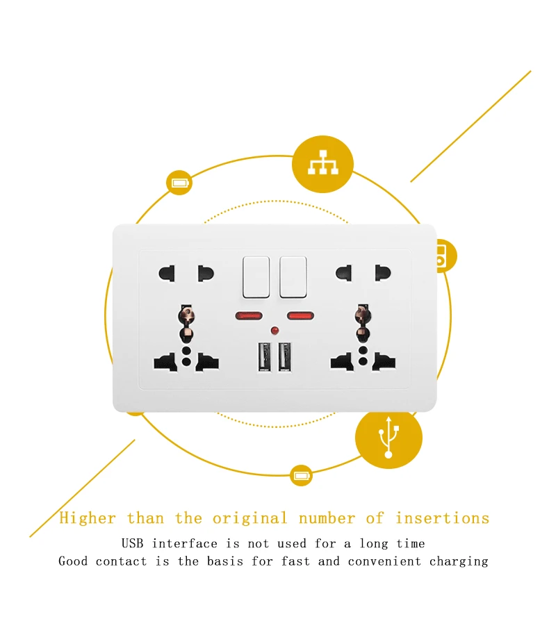 Bcsongben 146 настенные Мощность разъем Универсальный двойной usb пять переключатель отверстия управления гнездо 2.1A стены Зарядное устройство разъем адаптера розетка Мощность