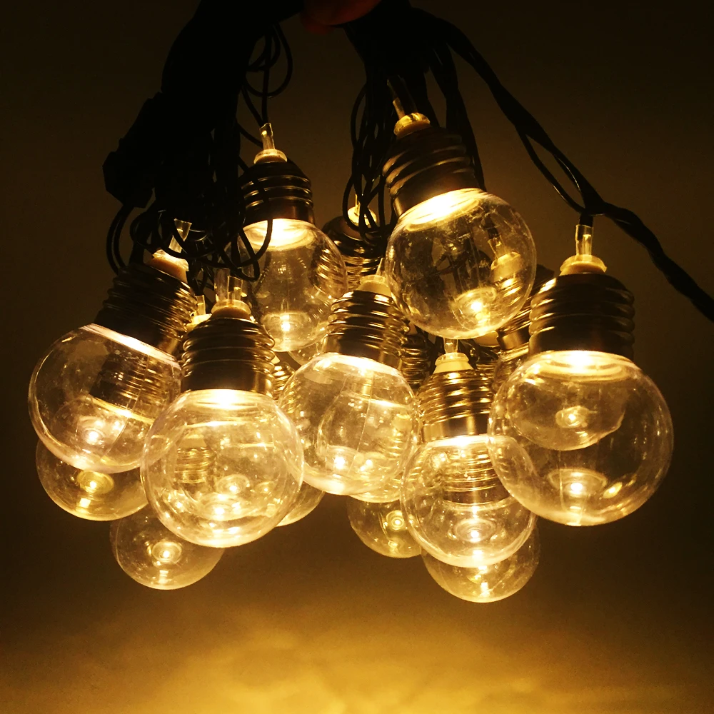 20 Bulb Clear Globe Lamp 6M Waterproof String Lights Outdoor Backyard Patio Garden AC 110V-220V EU US Plug Garland String Light (3)