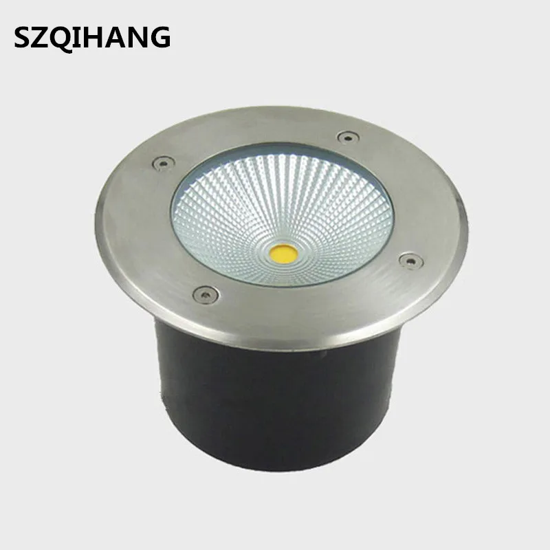 High Power 20W 25W COB LED Underground Lamps LED Recessed Floor Buried Lights AC85-265V/DC12V Outdoor Waterproof Lighting 12pcs new dimmable recessed cob led downlights 5w 10w led ceiling spot lights ac85 265v led indoor lighting ceiling lamps