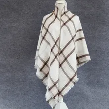 High Quality new arrival brand Plaid Scarf Women soft Cashmere Winter Scarf Female Warm Tartan Foulard Shawl square Scarves