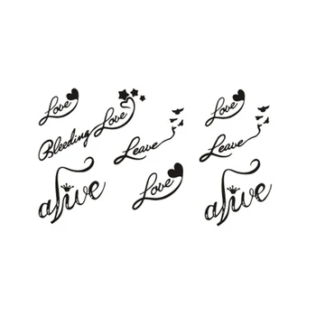 

New Hot Waterproof Temporary Tattoo Stickers for Adults Kids Body Art Handwriting Words Letters L-022 Fake Tatoo Man Woman