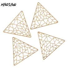 HAOSAW 39*34MM 6Pcs/Lot Hollow Out Triangle Charm Earring Accessories Parts/Geometric Jewelry Findings/Earrings Accessories HAOSAW 39*34MM 6Pcs/Lot Hollow Out Triangle Charm Earring Accessories Parts/Geometric Jewelry Findings/Earrings Accessories