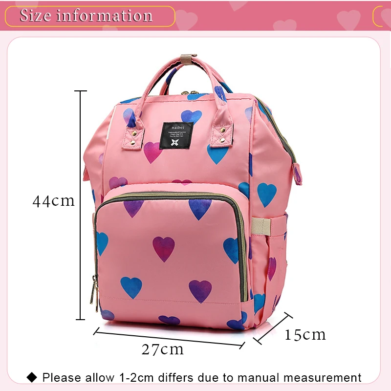 Diaper Bag Mummy Maternity Travel Print Backpack Nappy Changing Bags Nursing Bag For Baby Stroller Waterproof Wet Bag Love Pack (27)