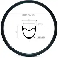 จักรยานคาร์บอน mtb rims 29er 27 มม. กว้าง 25 มม. ความลึกยาง mtb จักรยานล้อ 370g ดิสก์จักรยานขอบขอบคาร์บอน ERD 588 มม.