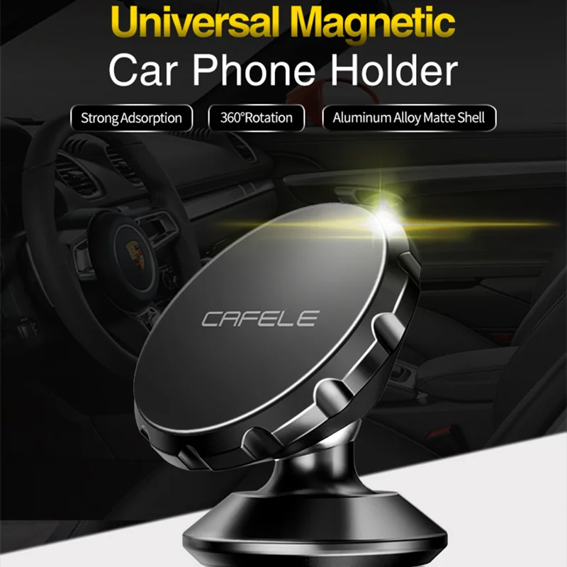 CAFELE Universal Magnetic Car Phone Holder 360 Rotation GPS Mobile Phone Car Holder Stand For iphone X Huawei P20 Pro Samsung S9