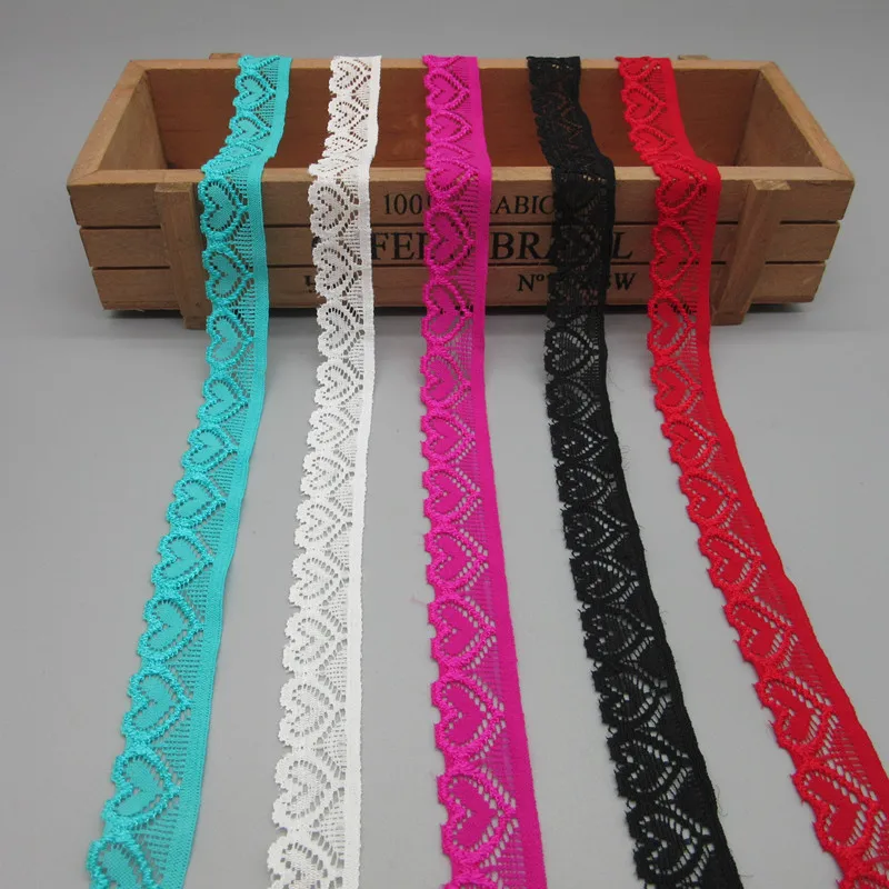 

5 yards beautiful stretch Embroidered elastic lace ribbon 18mm wide White lace trim sewing accessories Wedding Party decoration