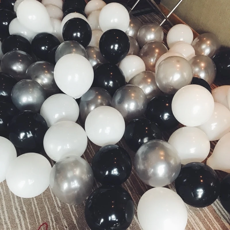 30 шт./лот, 2,2 г, черные, белые, серебряные латексные шары, украшения для дня рождения, свадьбы, вечеринки, воздушные гелиевые шары, Детские Подарочные балоны