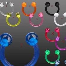 Новые ультрафиолетовые акриловые шарики круглые штанги CBR украшение для пирсинга в форме подковы нос кольцо ювелирные изделия для тела