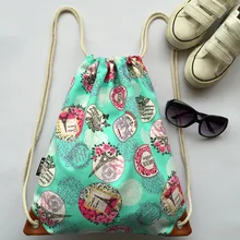 Men Women Backpacks Fashion Eiffel Tower Printing Drawstring Bags School Bag for Teenager Girls Boys Canvas Drawstring Backapck
