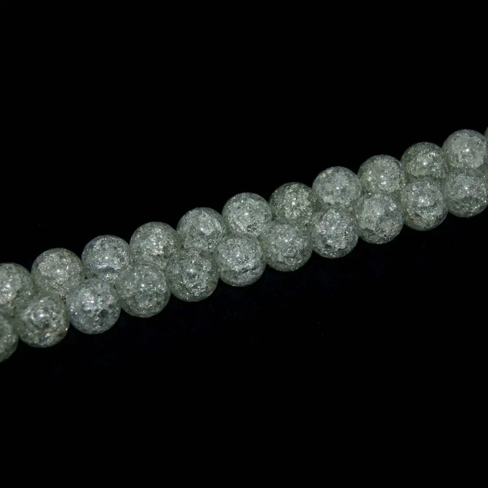 Натуральный Камень Бисер многоцветные угги трещины Кварцевый Кристалл бусины Spacer Бусины для изготовления ювелирных изделий браслет DIY 6/8/10/12 мм - Цвет: Gray