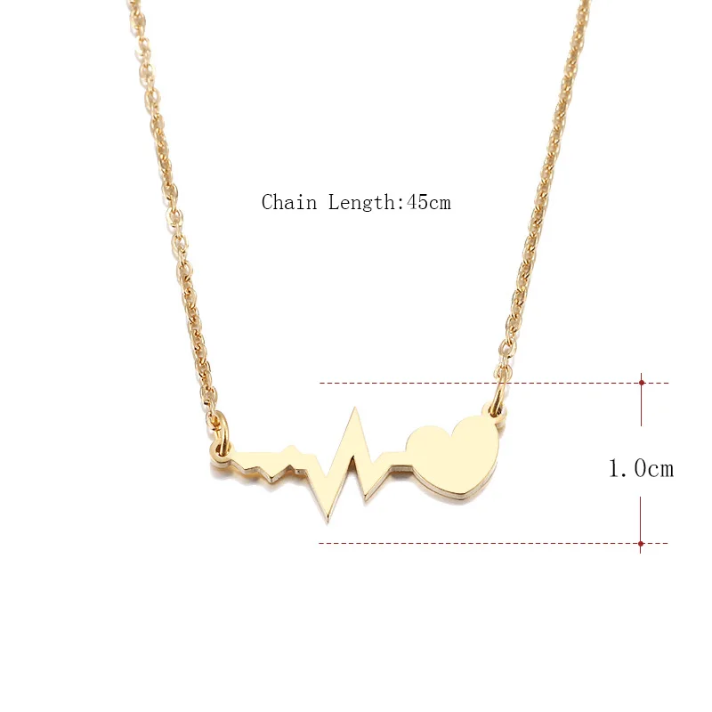 Hibobi Necklace Women Stainless Steel Jewelry Heart Trendy Necklaces Pendants Chain Donot Fade Valentine's Day Gift (3)