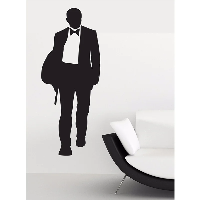 James Bond Wall Sticker 007 Movie Character Posters Boys Room Wall Art