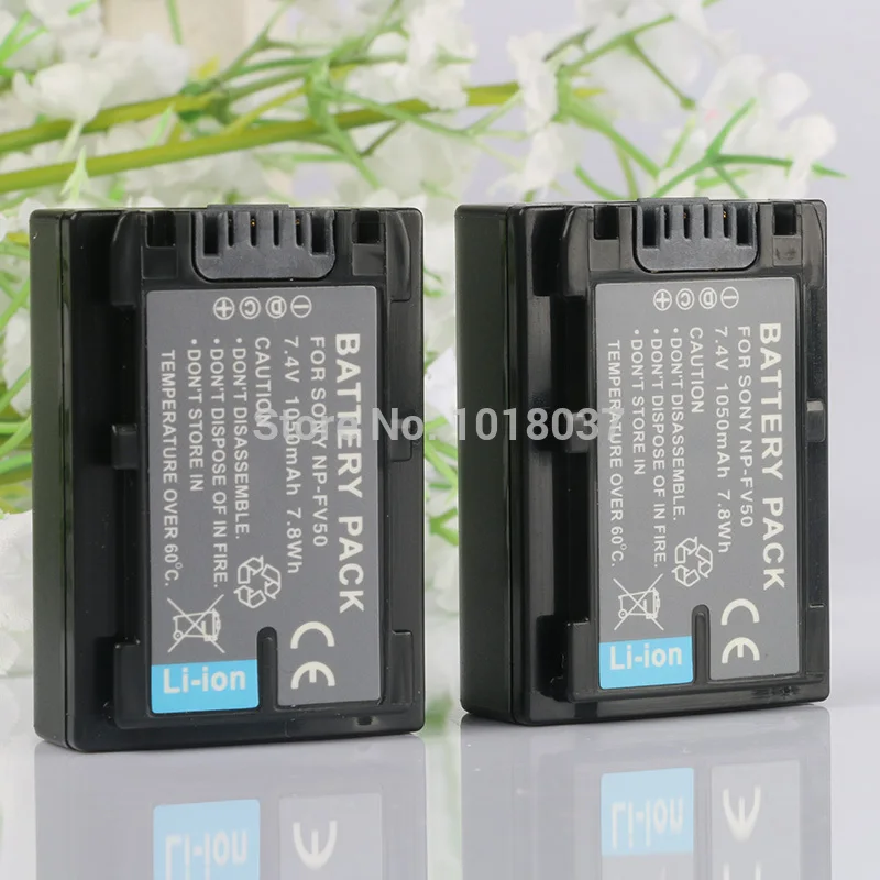 

LANFULANG 2PC New Battery for Sony NP FV50 NP-FV50 NP-FV40 NP-FV30 InfoLithium V Series Equivalent