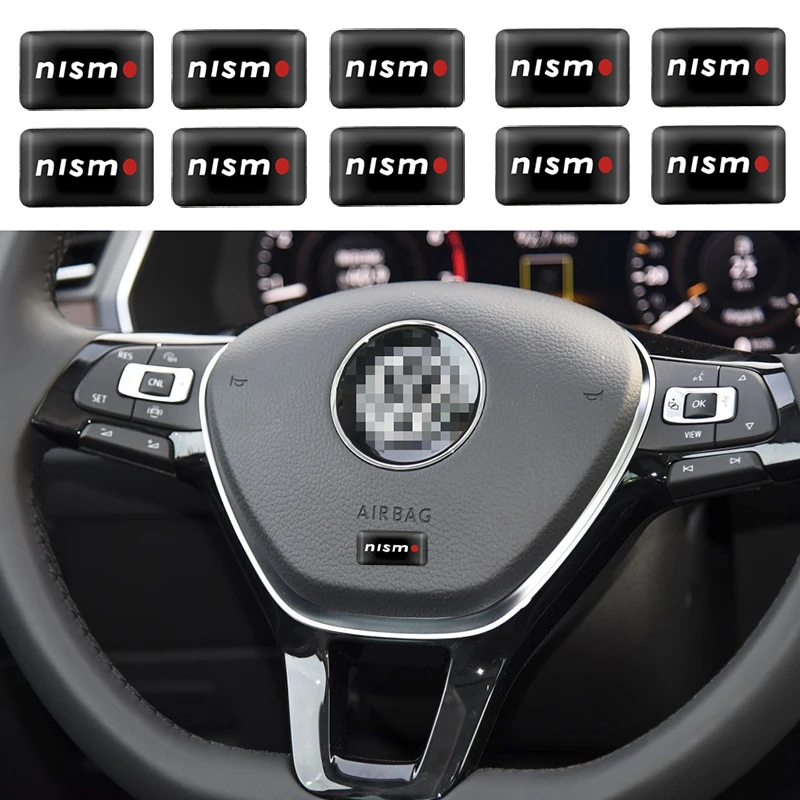 

10Pcs 3D NISMO Auto Car Stickers Badge Emblem decoration Sticker For Nissan Tiida Teana Skyline Juke X-trail Almera Qashqai