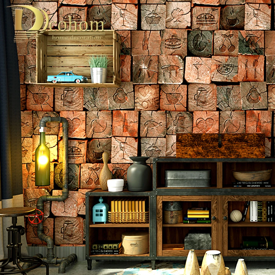 Dcohom Vintage Wooden Brick 3D Wallpaper For Bedroom Living Room Restaurant Background Walls Decor Vinyl Wall Paper Rolls Dcohom Vintage Wooden Brick 3D Wallpaper For Bedroom Living Room Restaurant Background Walls Decor Vinyl Wall Paper Rolls