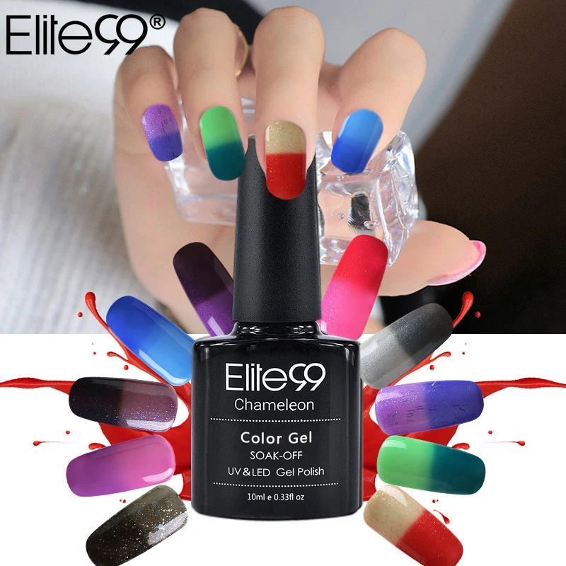 

Elite99 Chameleonic Gel Nails Polish 10ml Temperature Color Change Polish Gel UV Curing Mood Changing Gel Polish Nail