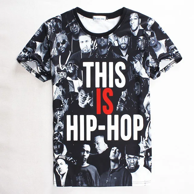 2016 3D Print T shirt THIS IS HIP HOP Cotton Tee Shirts Short Sleeve