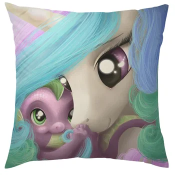 

New Hot Teal My Little Pony Unicorn Pillowcase Unicorn Custom Girl Gift Mint Animation Pony 18*18 Inch