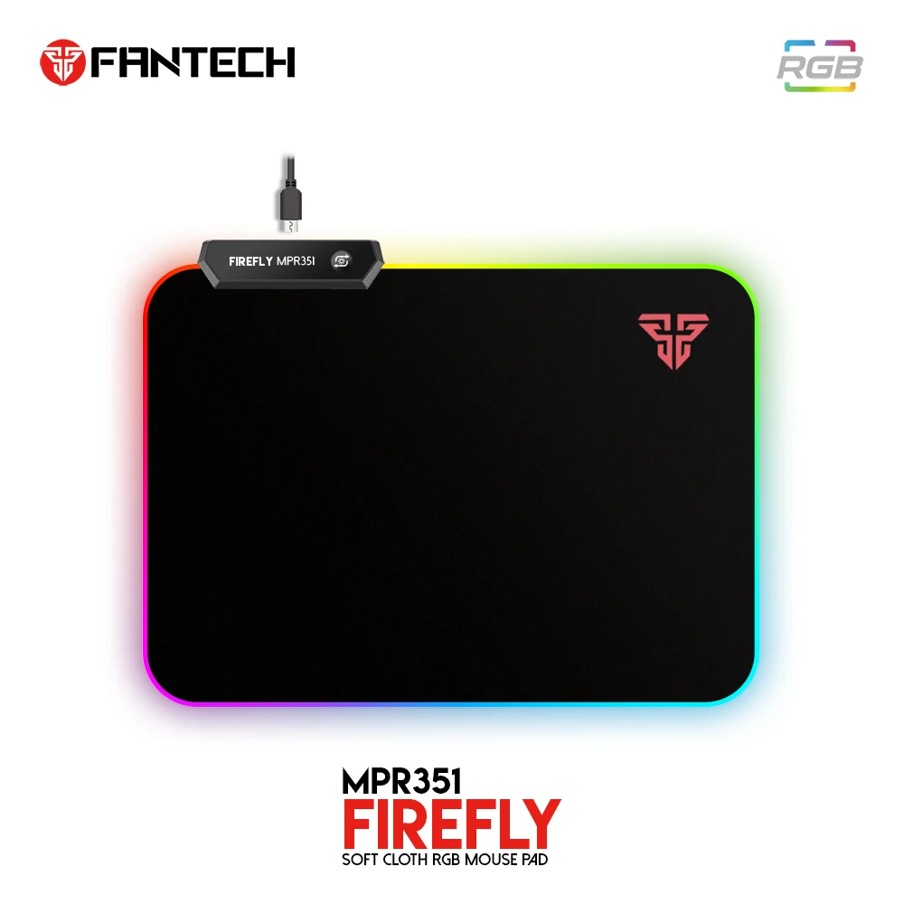 Fantech MPR351 RGB коврик для мыши игровой коврик для мыши 35x25x0,03 см USB Коврик для мыши ультра-гладкая тканевая поверхность с запирающимся краем для геймера