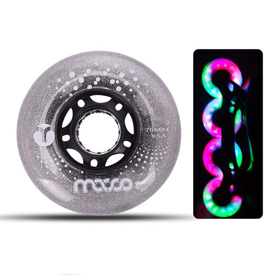 

Micro LED Lighting Inline Skate Wheels Resistant 85A Slalom Sliding 68 70 72 76 80mm Skating Tires For SEBA Powerslide Patines