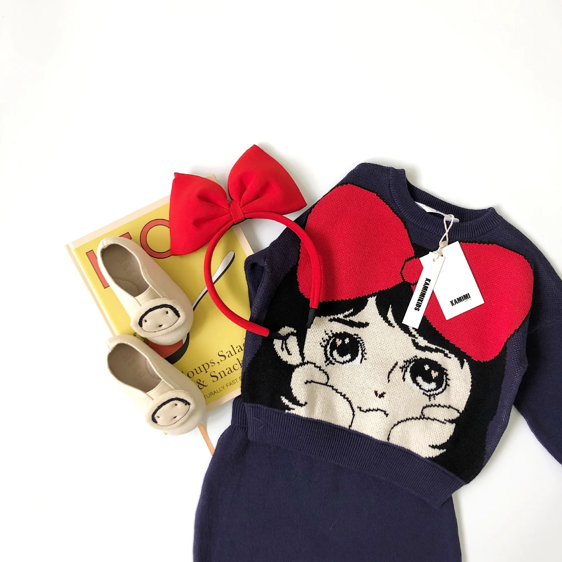 Tonytaobaby/осенне-зимняя одежда; Новинка; детский вязаный свитер с рисунком; комплект из двух предметов для девочек; Изысканная детская одежда