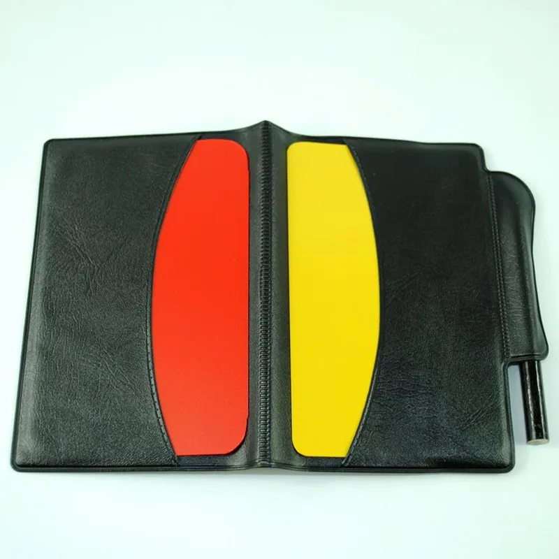 

Soccer Football Referee Judge Card Red Yellow Cards Plastic with Wallet Case Pencil Recording Paper Professional for Match Game