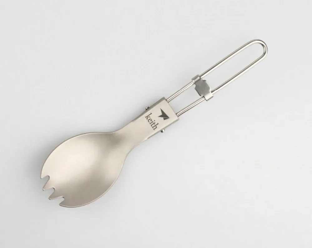 Keith Ti5301 Toolkit Titanium Foldable Spork Cutlery Camping Spoon
