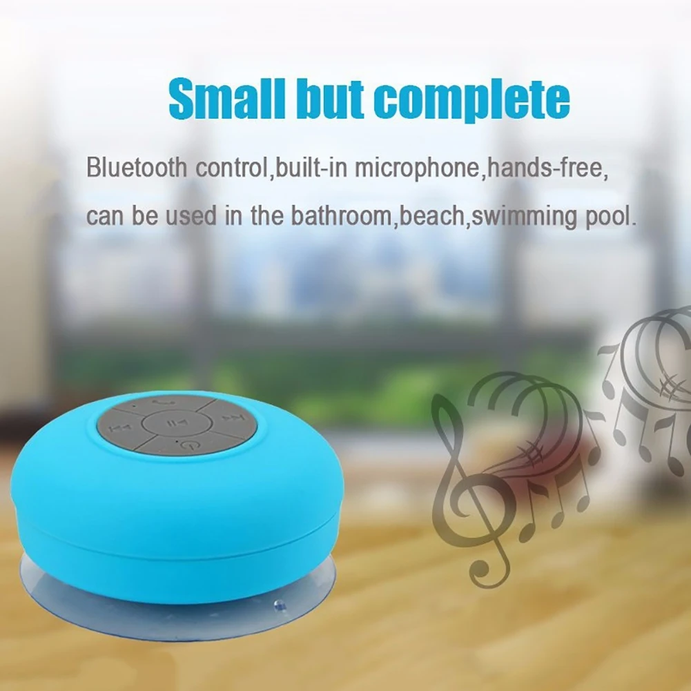 Беспроводной мини Bluetooth Динамик Hands Free водонепроницаемый автомобиль ванная комната офис пляж стерео сабвуфер музыка громкий динамик с всасыванием