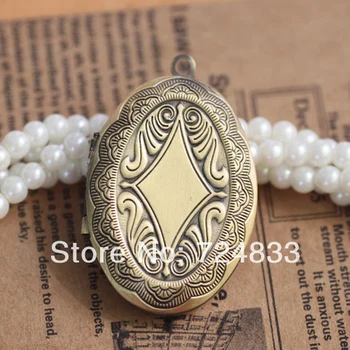 

41x29mm Vintage Photo Locket Antique Bronze Brushed European Charms Oval Shape Wish Box Prayer Frame Pendant Bulk Wholesale