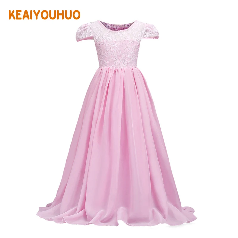 

Summer Lace Flower Princess Dress For Girl Kids Children Wedding Party Dress Girl Clothes Toddler elegant Princess Ball Gown