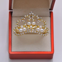 L0305-ring) 46 мм x 35 мм 20 шт./лот Корона из страз Кольца для украшения свадебного стола, золотое покрытие