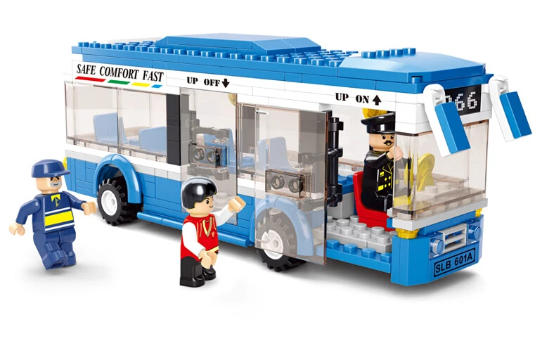

235 pcs/set city bus original mega bloks Compatible Kazi Building Block Brinquedos Figures Bricks Boy Toys
