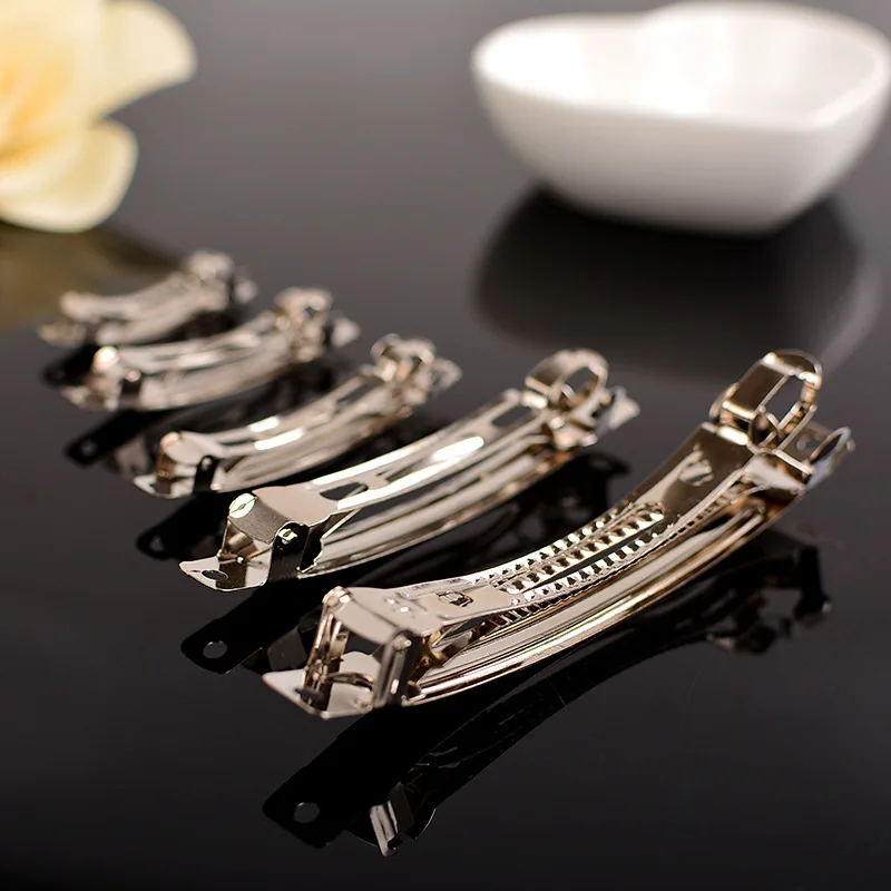 

10pcs/lot Handmade Rhodium Metal Spring Hair Clip Base 4 5 6 8 10cm Women Blank Hair Claws Trays Setting DIY Jewelry Accessories