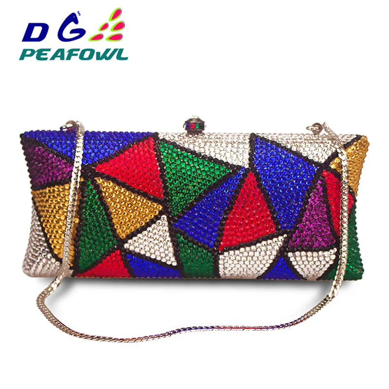 

Multicolor Crystal Evening Bag High quality Luxury Diamond Plain Clutch Bag Designer rhinestone pochette Women Handbags