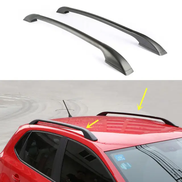 For Volkswagen polo 2009 2016 A Pair Black Alloy Roof Rack Rail Mount Aluminumin Body Kits from