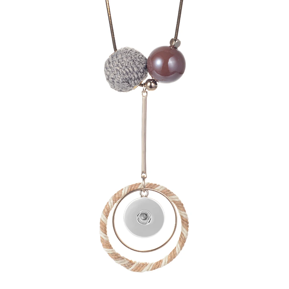 

Newest Vocheng Snap Charms Pendant Necklace Jewelry With 80CM Stainless steel Chain fits 18mm GingerSnaps NN-693