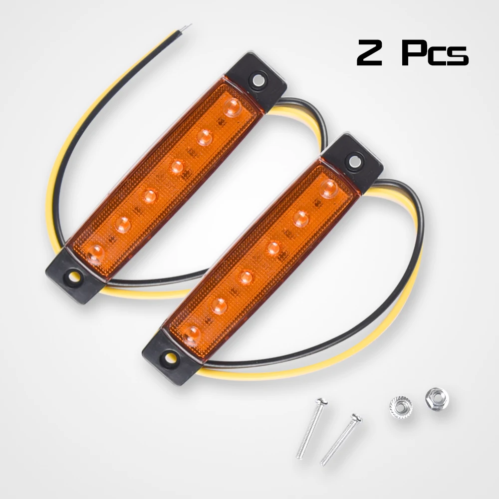 Желтые автомобильные Внешние огни LED12V 24V 6 SMD LED авто Автобус Грузовик вагоны