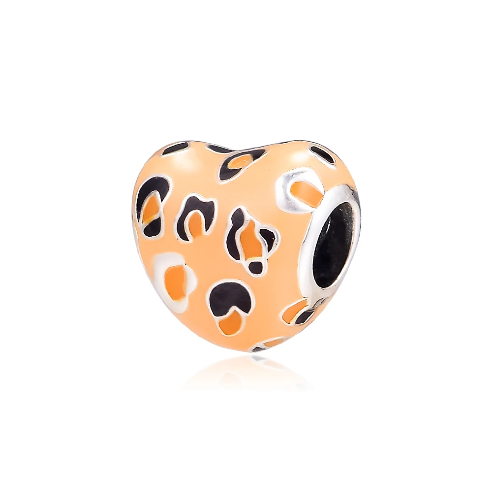 

CKK Silver 925 Jewelry Fits Pandora Bracelets Spotted Heart Charm Fashion Beads Original Sterling Silver Making