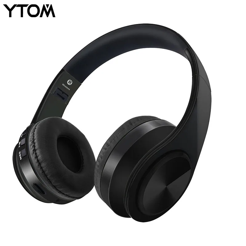 YTOM Foldable Bluetooth Headphones Wireless Headset Stereo Earphone with Microphone support TF Card  for iphone xiaomi