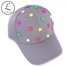 GZhilovingL Летняя Повседневная бейсбольная кепка со звездными бусинами для женщин, женская однотонная розовая хлопковая бейсболка, Регулируемая Кепка s и шапки для девочек