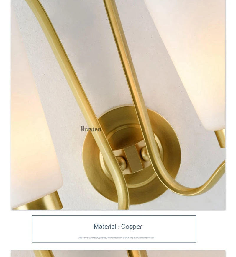 American Style Double Heads Copper H35cm Wall Lamp Bedroom Bedside Lamp Simple Nordic Wall Lights For Living Room Restaurant Hotel (18)